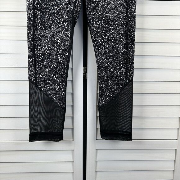 Lululemon Pace‎ Rival Crop Marathon Splatter White Black Leggings Womens Size 4 - Picture 3 of 10